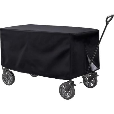 Housse pour chariot de transport, en tissu Oxford, protection contre la pluie, imperméable, résistante aux UV et à la poussière, pliable pour chariot à main, chariot de jardin (97 x 56 x 61 cm) (1/5)