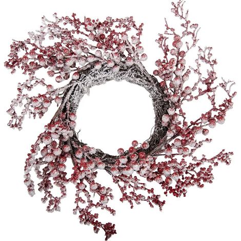 Couronne de Noël Clayre & Eef Ø 55 x 10 cm, plastique blanc (1/2)