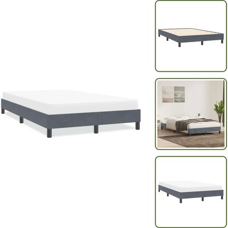 vidaXL Bettgestell ohne Matratze Dunkelgrau 120x210 cm Samt (1/5)