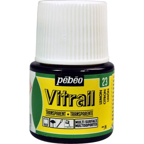 Peinture Vitrail Transparent 45ml Couleur Citron Peinture sur Verre Jaune Vif à Base de Solvant, Finition Brillante (1/5)