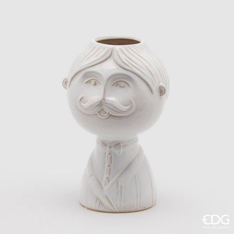 EDG Enzo De Gasperi Vaso Busto Uomo H.25 D.16 Ivory Avorio