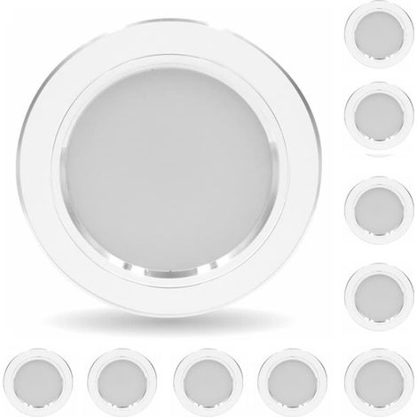 10 pièces LED spot encastré 220V 5W 9W 12W panneau lumineux rond 15W 18W éclairage intérieur lumière blanche 220V 5W blanc (1/5)