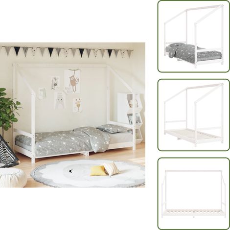 The Living Store Estructura de cama para niños madera de pino blanco 80x200 cm - Estructura de cama