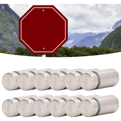 12 Vis à séparateur en acier inoxydable pour panneaux acryliques, fixation murale publicitaire, 1/2 x 1 pouce, lot de 12 (1/5)