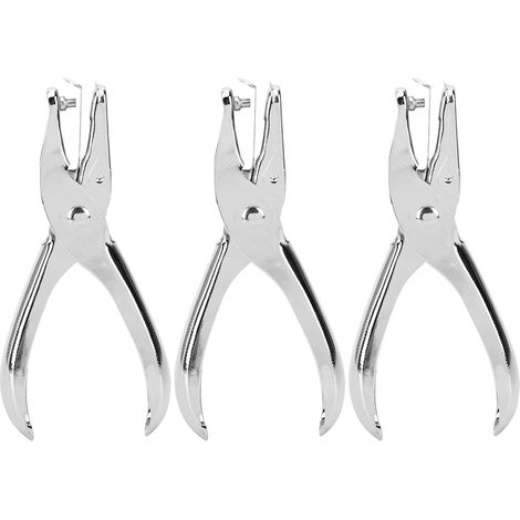 Lot de 3 poinçons manuels en acier inoxydable, 3mm, pour papier et tickets, perforatrice à main (1/5)