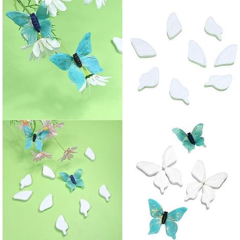 8 moules en résine papillon, moules en silicone pour animaux, décorations de gâteaux (1/4)