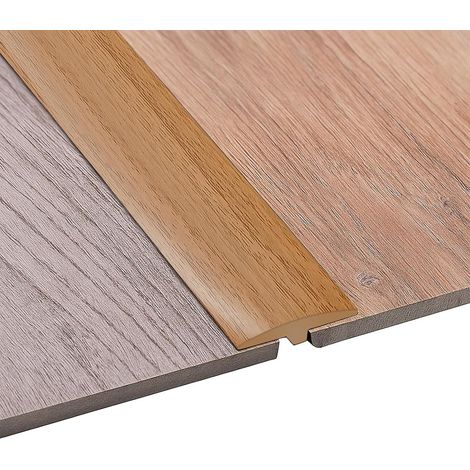 Profilé de transition autocollant en T 5 x 300 cm - Barre de transition en PVC flexible - Pour tous les types de sols - Découpable et imperméable (grain de bois clair, 1 m) (1/5)