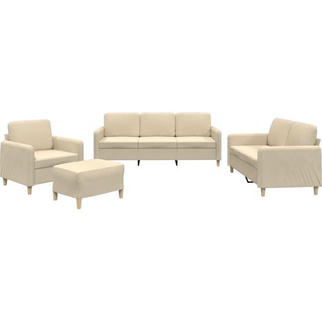 Maison Exclusive - Set di Divani 4 pz con Cuscini Crema in Tessuto