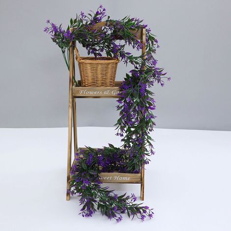 Plante Artifile Tombante Interieur Exterieur, 2 Pièces Fausse Plante Suspendue Decoration Mariage Balcon Jungle Chambre Terrasse Maison,Violet (1/4)