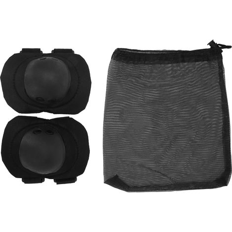 Protections Genou Enfant Réglables - Coussinets Genou Noir - Genouillères Plastique Sécurité (1/5)