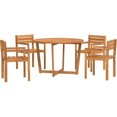 Maison Exclusive - Set da pranzo da giardino da 5 pz in Legno Massello di Acacia
