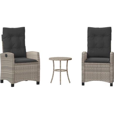 Maison Exclusive - Sillas y mesita de jardín 3 piezas ratán sinté (1/5)