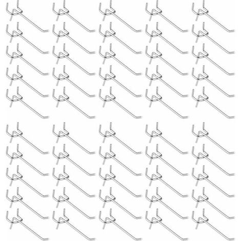 50 pieces crochets pour panneau perfore , crochets etageres murales pour garage , rangement outils cintre (1/5)