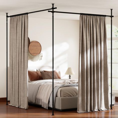 COSTWAY Tenda Divisoria Senza Trapano, Asta Regolabile 120-314cm, 73-360cm (1/5)