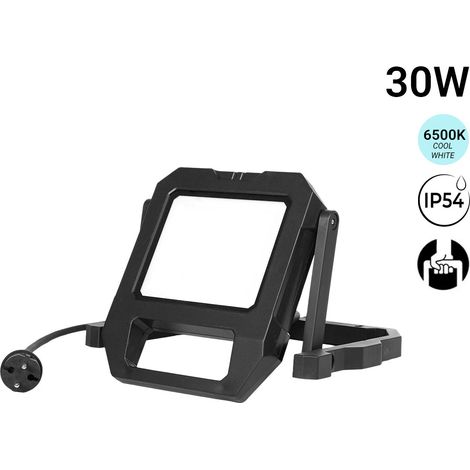 Reflector LED Portátil De Trabajo Con Cable Y Soporte - 30W