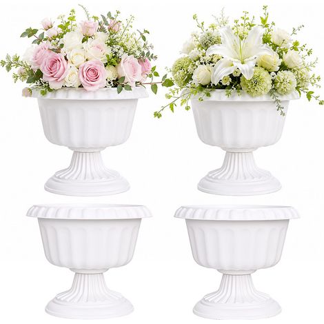 4-teiliges Set Kunststoff-Blumentöpfe (29,5 cm) – Hochwertiger Kunststoff, herausnehmbarer Boden – Geeignet für Balkone, Gärten, Veranden, Eingangsbereiche und Büros (1/5)