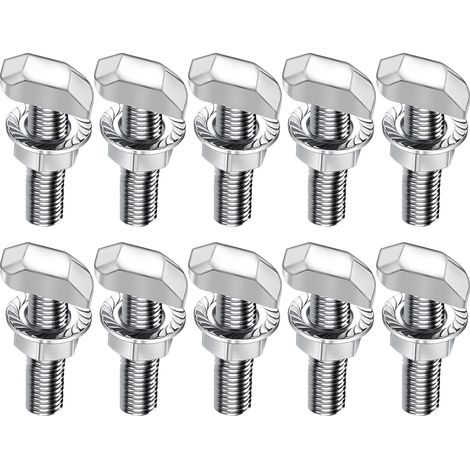 Vis à tête de marteau M6x30 en acier inoxydable A2-70, lot de 10 vis à tête de marteau avec écrous à bride, écrous à bride, écrous hexagonaux avec bride, vis à tête de marteau M6 pour rails de montage (1/5)