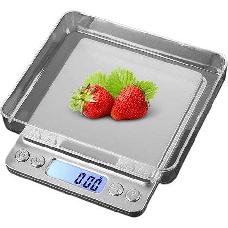 Balance numérique de haute précision 500 g/0,01 g avec écran LCD rétroéclairé, idéale pour la cuisine, la fabrication de bijoux et autres usages. (1/5)