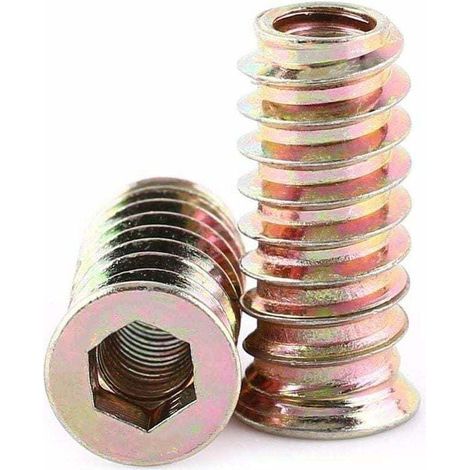 Confezione da 20 pezzi - Dado esagonale filettato in lega di zinco M10 - Dadi di inserimento in lega di zinco - Assortimento (M10x25mm) (1/4)
