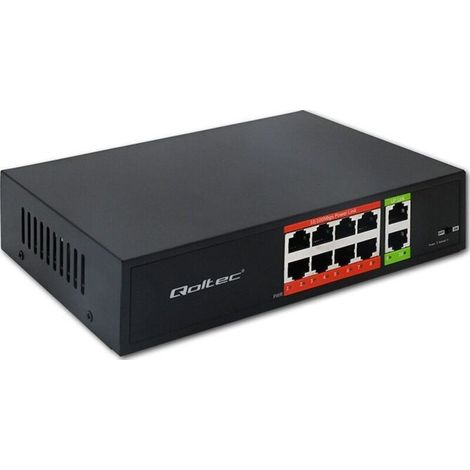 Switch Fast Ethernet PoE 8xRJ45 2xRJ45 Enlace ascendente (1/3)