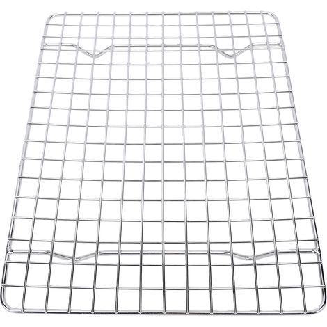 Grille de refroidissement en acier inoxydable pour la cuisson et la pâtisserie, compatible four, avec fil métallique pour sécher les biscuits, 25 x 19,5 x 1,5 cm / 9,84 x 7,68 x 0,59 po (1/5)