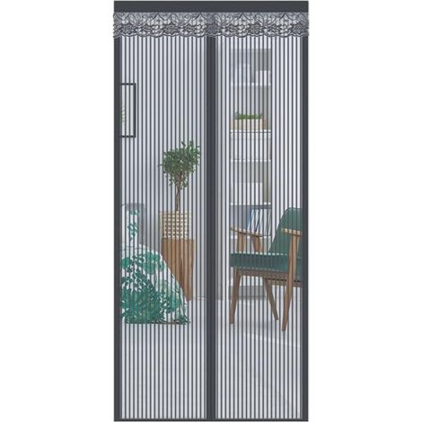Rideau de porte magnétique à isolation thermique avec maille diamantée (1/3)