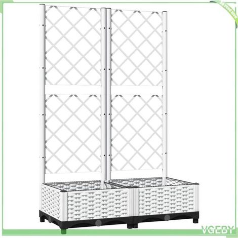 Jardinière avec treillis - FAFEICY - 153281 - Blanc - PP anti-choc - 80 x 40 x 121,5 cm (1/5)
