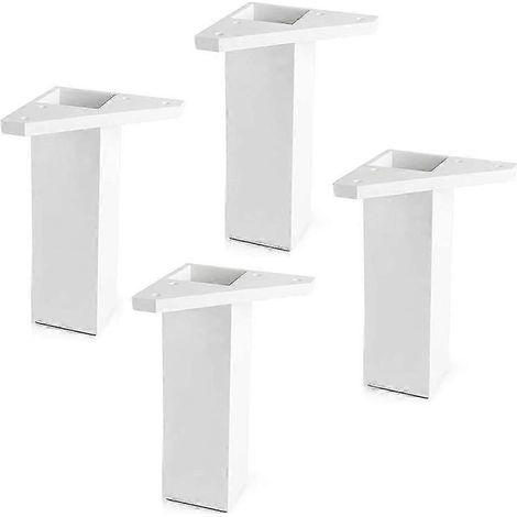 Pieds de meubles, hauteur : 15 cm, blancs, vis non incluses, avec embase de fixation adaptée aux tables, lits et chaises. (1/5)