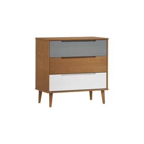 Commode MOLDE Marron 80x40x80 Bois de pin solide (1/5)