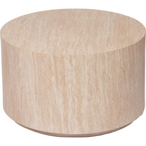 Amadeus - Table basse ronde effet travertin Ø60 cm Rod (1/2)