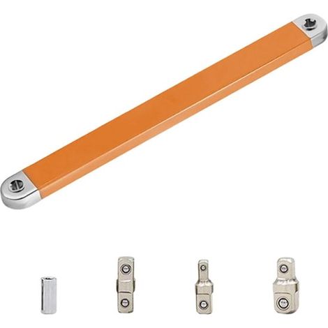 Einteiliger, abgewinkelter Schraubenschlüssel-Verlängerungssatz – Multifunktionale Ratschenschlüssel-Verlängerung (orange) (1/5)