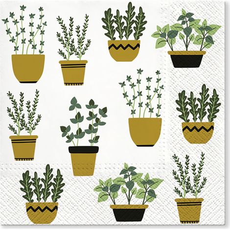 20 serviettes en papier 33 x 33 cm Plantes (1/2)