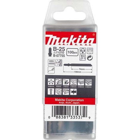 Makita Accessoires - Set de lames de scie 9 TPI, longueur 100 mm, 100 pcs B-07755