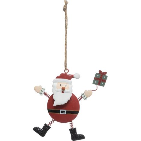 Decoración de metal árbol de Papá Noel regalo 11cm - Atmosphera créateur d'intérieur