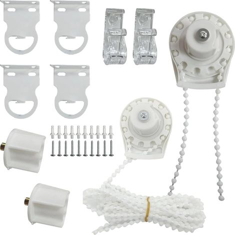 Accessoires pour rideaux : 2 jeux, tête universelle 38 mm, 2 crochets de positionnement à double trou, en stock.
