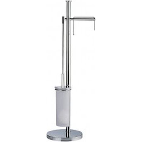 COLOMBO DESIGN Plus piantana con porta rotolo scopino cromato codice prod: W49350CR (1/2)