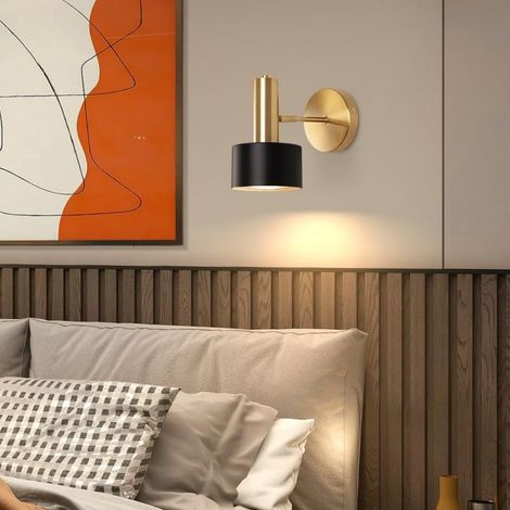 LOLLANDA Applique murale de chevet,éclairage minimaliste pour salon, applique murale métallique pivotante,pour chambres à coucher(ampoule non incluse) (1/5)
