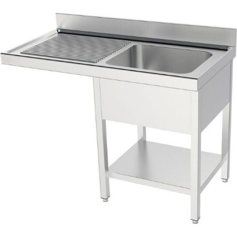 Plonge Gamme 600 Egouttoir à Gauche avec Etagère et Espace pour Lave-Vaisselle - Distform