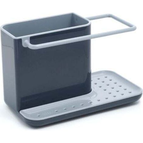 Spülbeckenunterschrank/Organizer mit integriertem Abtropfgestell, Halterung für Schwamm, Bürste, Spülmittel und Geschirrtuch, herausnehmbar, Standardgröße, Grau. (1/4)