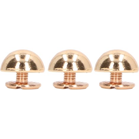 Rivets champignon 10 mm, 100 jeux, tête ronde, demi-cercle, finition électroplaquée, en alliage doré, pour sacs et chaussures. (1/5)