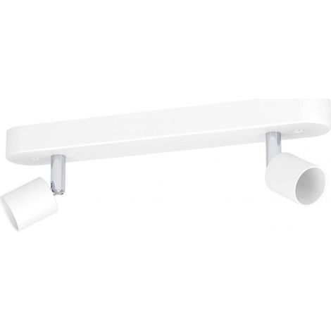 REGLETTE 2 LUMIERES BLANC GU10 MAX 5W LIVRE SANS AMPOULE