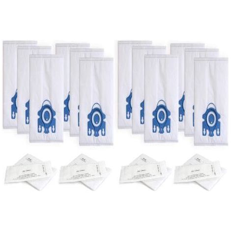 FENOPLASTICA12 sacs d'aspirateur de rechange 4 jeux de filtres pour Miele HyClean 3D Efficiency GN Classic C1 (1/4)