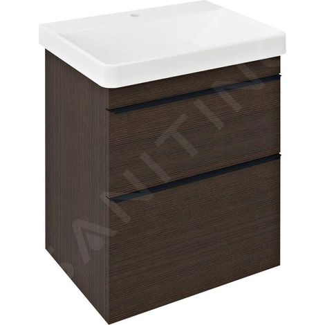 Sapho Sitia - Meuble lavabo 70x56x44 cm, 2 tiroirs, pin rustique SI060-1616 (1/5)