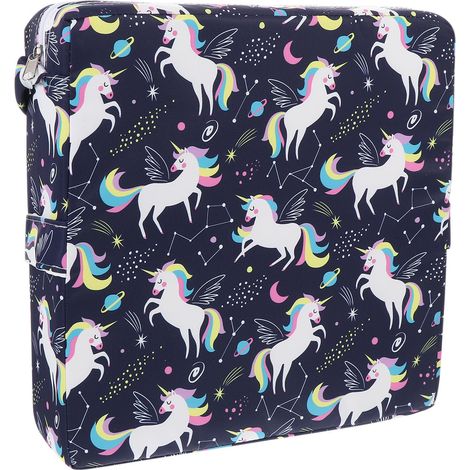 Coussin de Rehausseur pour Garçon et Filles Chaise Haute Dinette  Twill et Mousse, Forme Licorne, Housse Indépendante Lavable en Machine, Format Portable Bus Voyage (1/5)