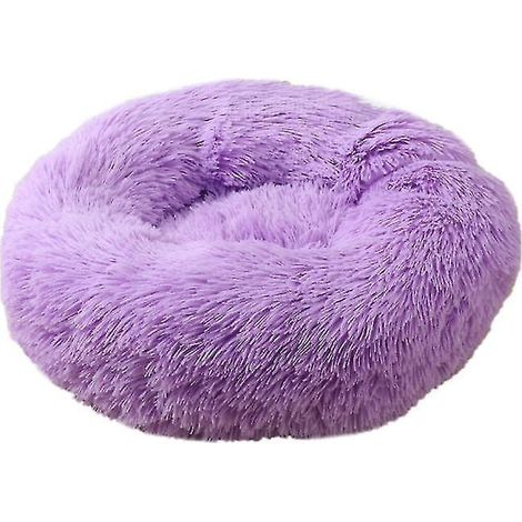 Abnehmbares Haustierbett, Plüsch-Donuts für kleine und mittelgroße Hunde und Katzen – 50 cm – lila (1/3)