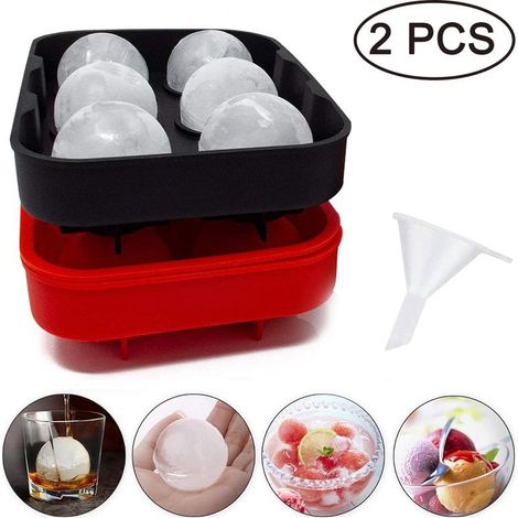 Kugelförmige Eisform - Eiskugelform aus lebensmittelechtem Silikon - Für Whisky und Cocktails - 2 Stück (1/5)