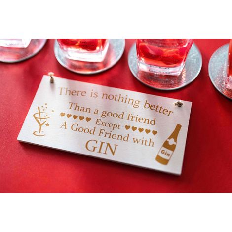 Shabby Chic Wooden Hanging Gin Friendship Plaque