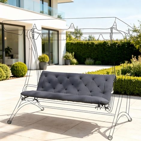 Cojín cómodo para silla mecedora con respaldo alto, cojín versátil para silla mecedora de jardín, cojín elegante para banco (solo con 1 pieza de cojín) (1/5)