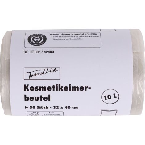 Trendline Kosmetikeimerbeutel 10 L, transparent, 50 Stück Mülltüte (1/2)