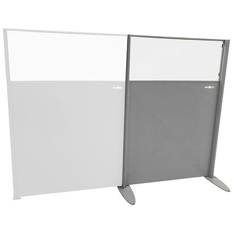 Cloison de séparation amovible tôlée / Polycarbonate - Module de départ - Hauteur 1750mm - Longueur 1200mm - CLOPO/1217/D